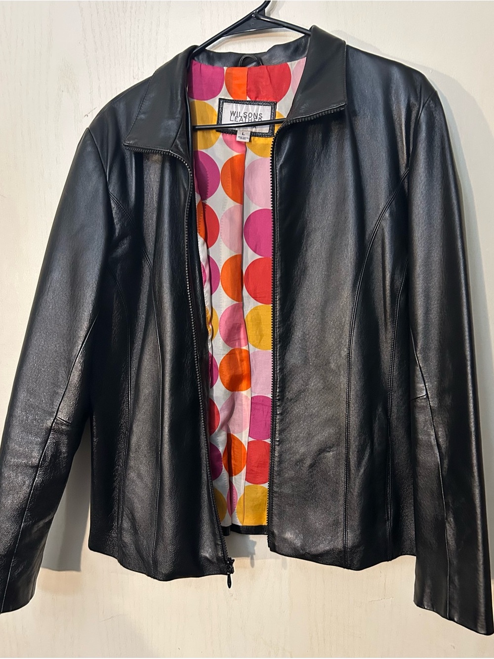 Wilsons Leather Women's Black Leather Zip Jacket